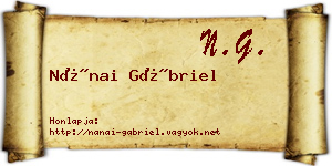 Nánai Gábriel névjegykártya